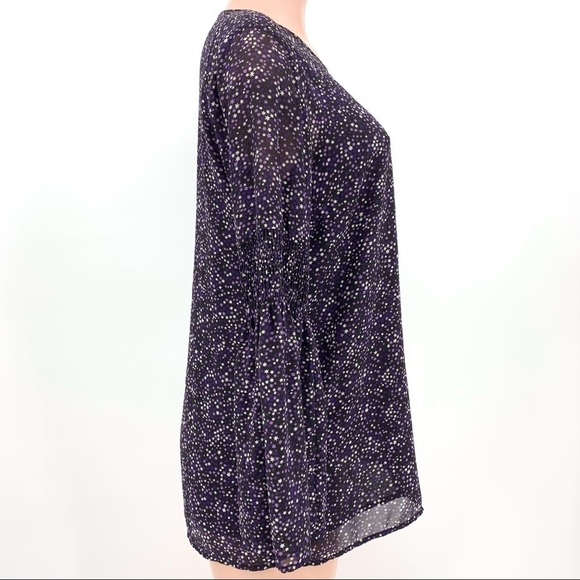 MICHAEL Michael Kors Purple Stars Print Bell Sleeve Tunic Blouse Top Size Medium - Picture 4 of 12
